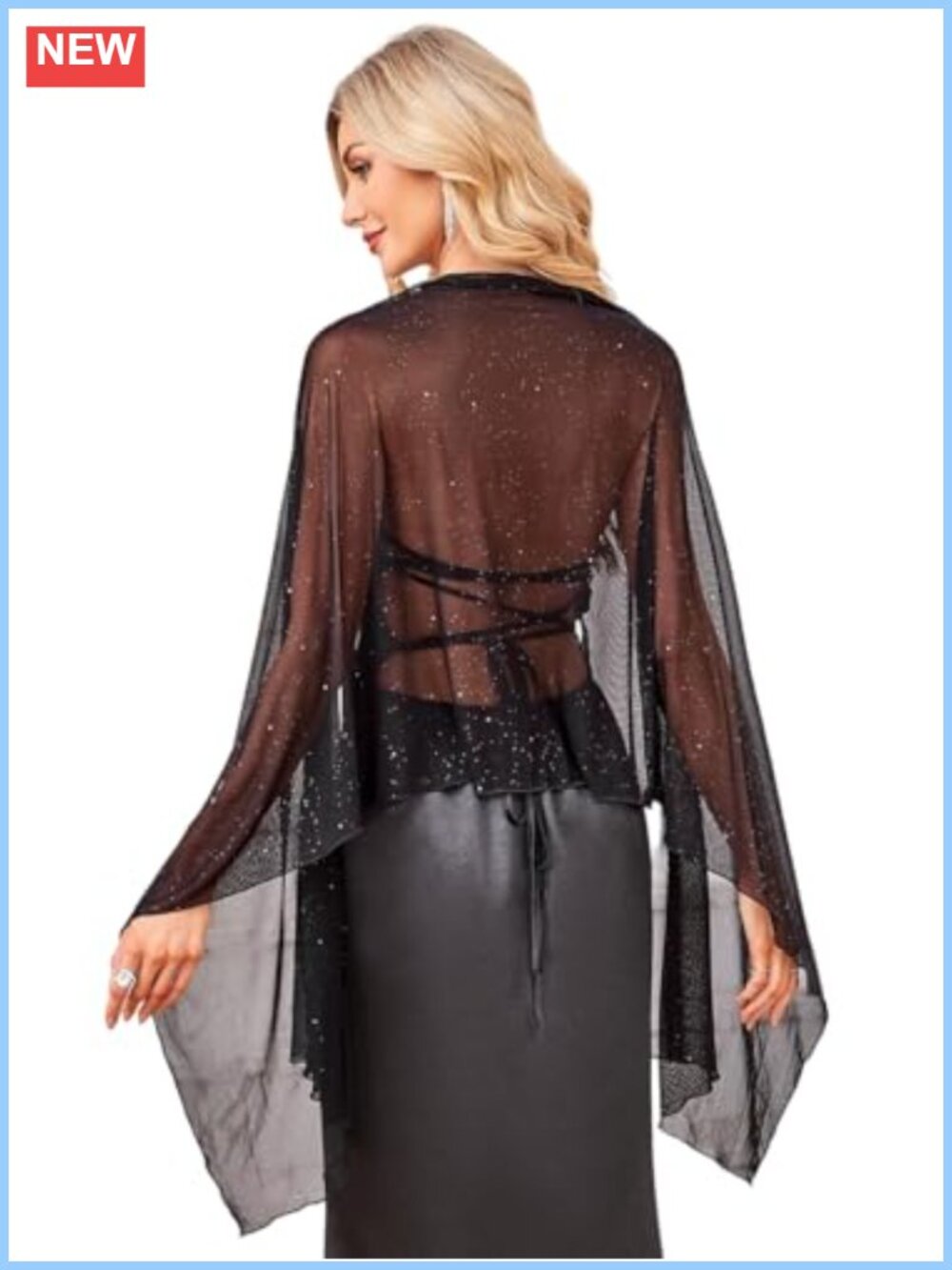 Mesh Shawl Wrap Rhinestone Sparkly Evening Dress Wedding Scarf